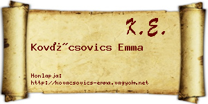 Kovácsovics Emma névjegykártya